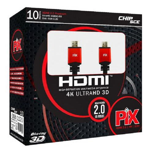 Cabo Hdmi 2.0 Premium 4k Ultra Hd 3d 018-1120 Chip Sce 10m