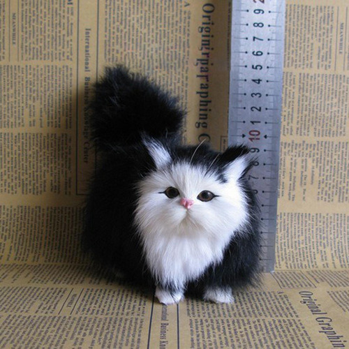 Juguete De Simulación De Gatos De Peluche Suave, Negro