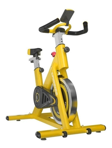 Bicicleta Spinning Bike Ergometrica Roda 12kg Com Computador Cor Amarelo