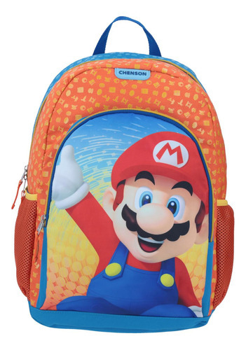 Mochila Grande Azul Chenson Mario Bros Primaria Xiamo Para N