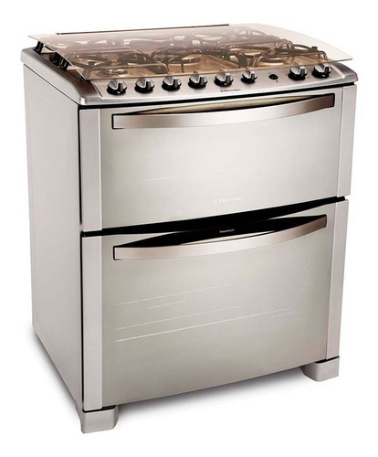 Cocina Electrolux 76dtx A Gas Doble Horno 5h Acero Inox Loi