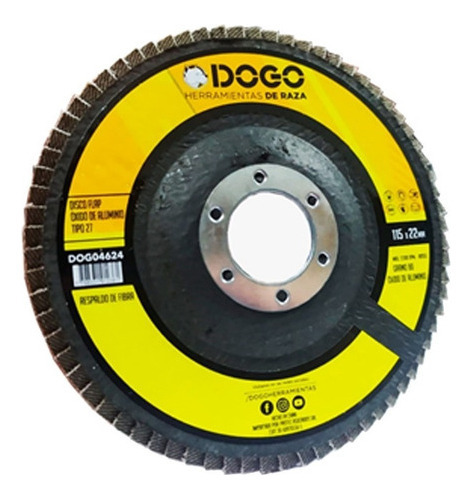 Disco Flap Oxido De Aluminio Dogo 155mm De 40 A 120 Mm Grano 80