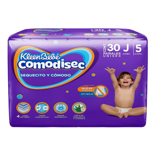 Kit De Pañales Kleenbebe Comodisec Jumbo - 30 Piezas X 2