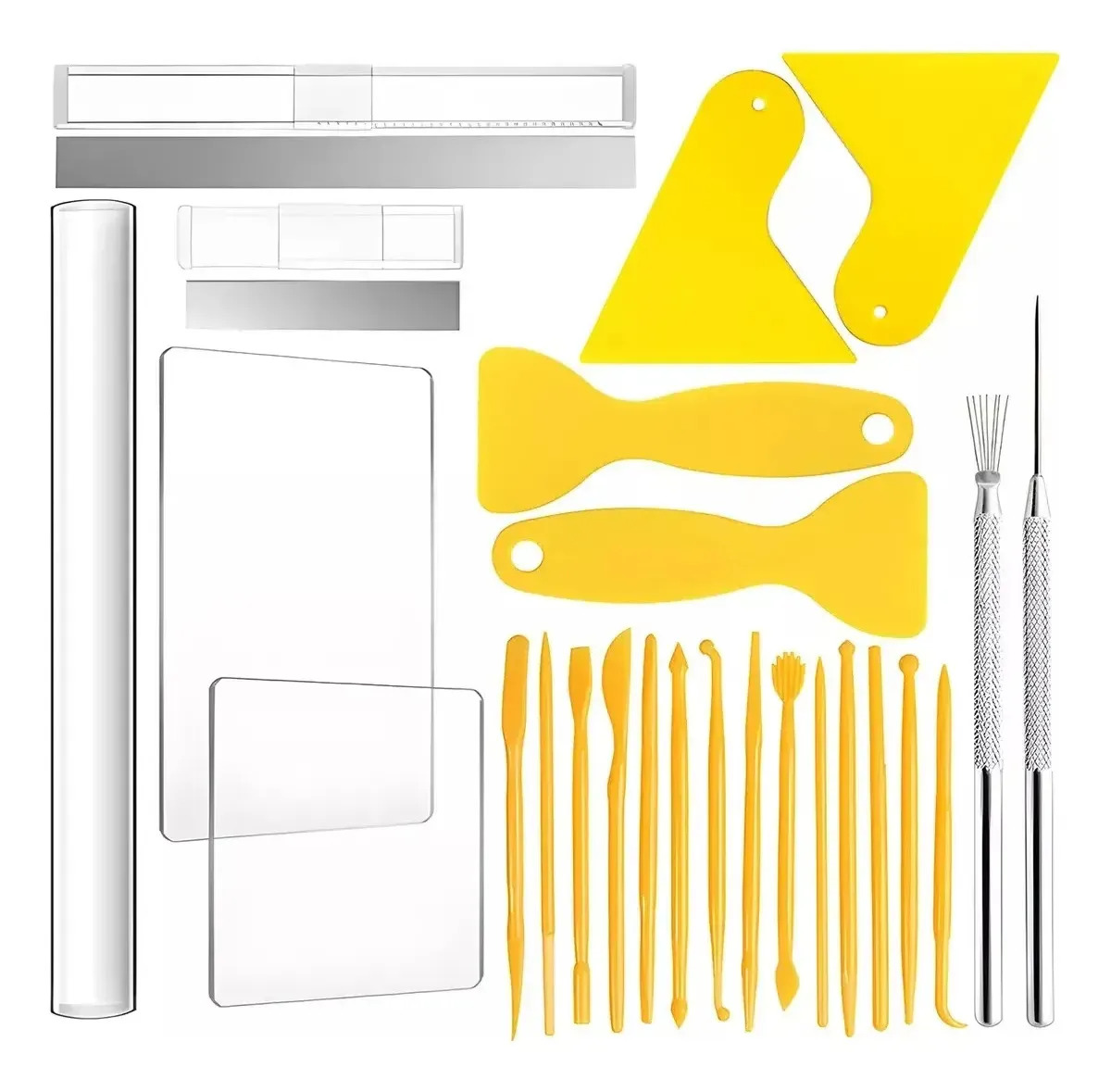 Set Herramienta Escultura Ceramica Arcilla Acrilica Moldear Decorar Modelado Kit 27pz Esculpir Alfareria Utensilio Tallado Profesional Manualidades
