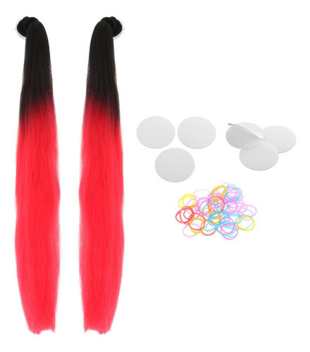 Casco Pigtails Reutilizable Hair Tails Pony Tails Para Rojo