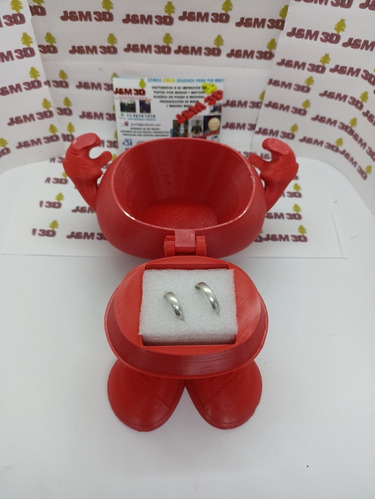Imagen 3 de 10 de Corazón Estuche Porta Anillos Alhajero San Valentín 3d