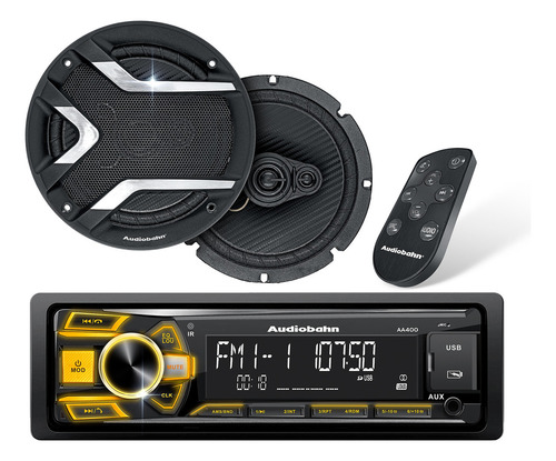 Autoestereo Bluetooth Con Bocinas Audiobahn Aa400 Combo Usb