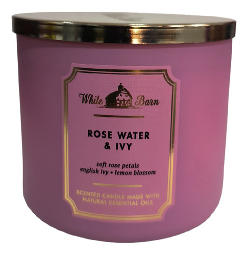 Vela 3 Mechas Bath And Body Works. Rose Water & Ivy