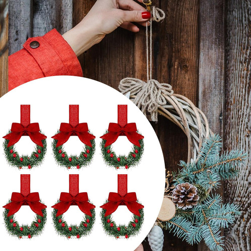 2025 6 Guirnaldas Navideñas Con Lazo For Colgar En La