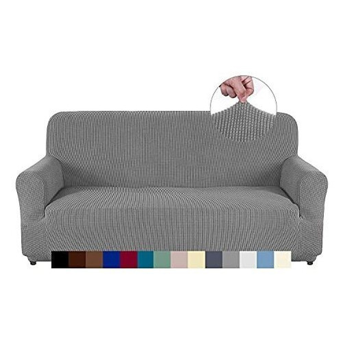 Funda De Sofa Elastica Sofa De 3 Puestos Color Gris Claro