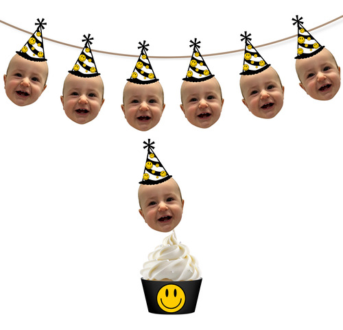 Editamos Tu Foto Cumple Emoji Smile Divertido Kit Imprimible