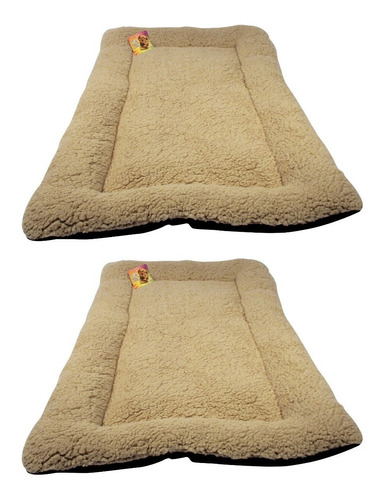 2 Tapetes Cama Perro Transportadora Beige Gigante 92x57cm