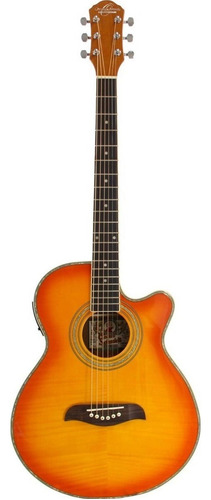 Oscar Schmidt Og10cef Ysb Guitarra Electroacústica Resaque Color Naranja Orientación De La Mano Derecha