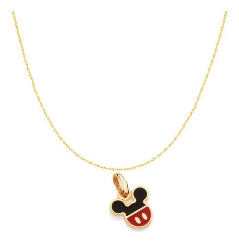 Colar Rommanel Disney Bermuda Mickey Colorido Banhado Ouro