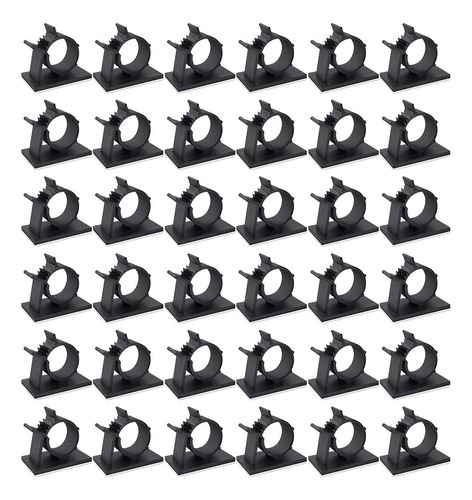 Viaky - 40 Clips De Cable Negros Ajustables Para Organizar C