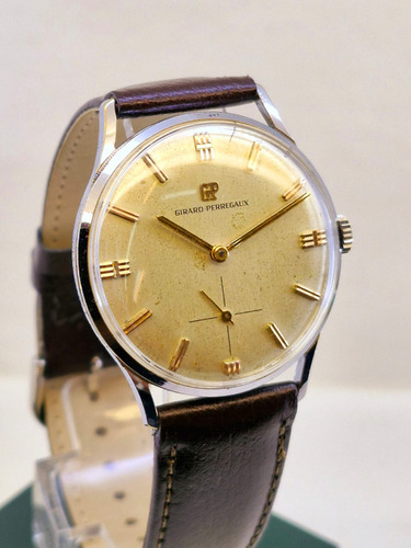 Reloj Girard Perregaux Original Esfera Tropical Default Full Marrón Oscuro Plateado Hermosa Patina Vintage