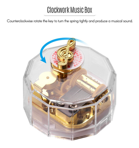 Imagen 5 de 9 de Dodecagon - Caja Musical De Acrílico Transparente, En Sentid
