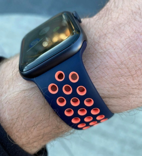 Imagem 3 de 3 de Pulseira Esportiva Para Apple Watch 45mm - Blue Black Mango