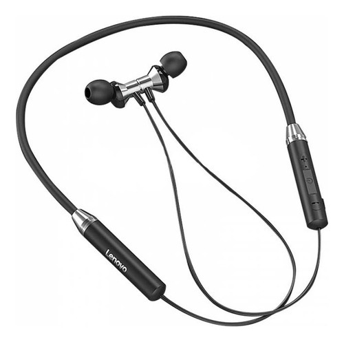 Fone de ouvido in-ear sem fio Lenovo Bluetooth HE05 preto com luz LED