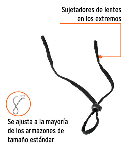 5 Cordones Para Lentes De Seguridad, Ajustable, Truper 14306