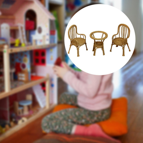 Juego De Mesa Y Silla De Patio En Miniatura A Escala 1/12,