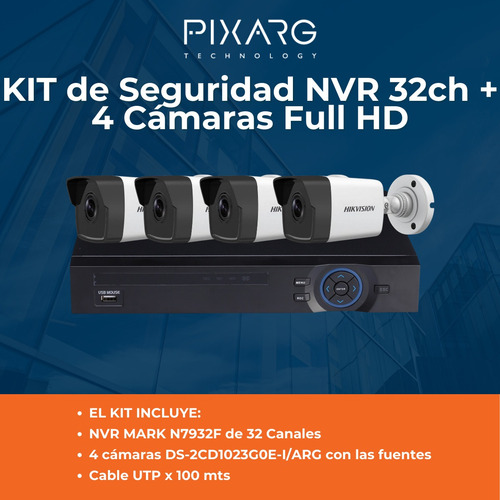 Imagen 2 de 7 de Kit Seguridad Nvr 32 Ch Full Hd + 4 Cámaras Ip 1080p 2mp