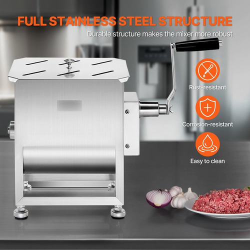 Mezclador Fijo Manual 15l Carnes Embutido Engranajes Bx10
