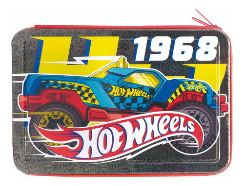 Cartuchera De Lata Hotwheels Hw426 2 Pisos Para Niños