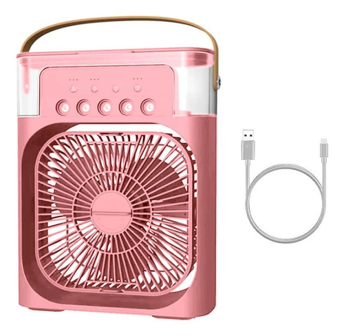 Ventilador Umidificador Climatizador Portátil Cor Rosa