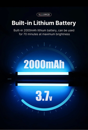 Imagen 5 de 10 de Luz Led Rgb Ulanzi Vl119 Bateria Interna Stick Barra 4.8w