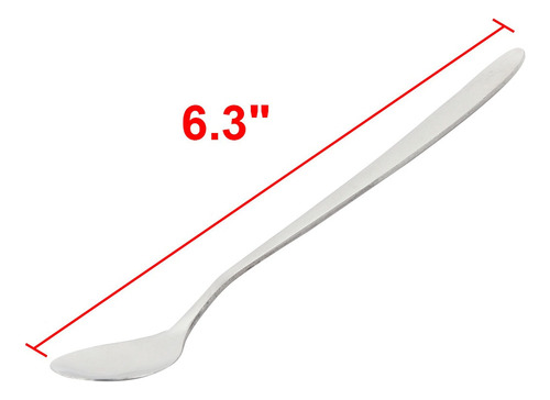 5 Cucharas Mango Largo Cucharilla Café Plata 16cm Longitud
