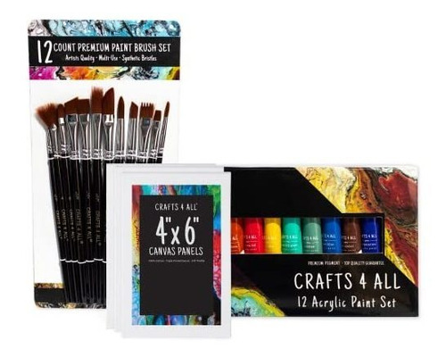 Crafts 4 All Acrylic Paint Set - Art Supplies Paints For Can