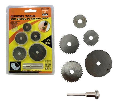 Juego Discos Sierra Para Mototool Trabajos En Madera  6pcs  