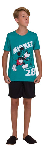 Pijama Juvenil Mickey Mouse Borth Evanilda 0019 Tam 12 14 16