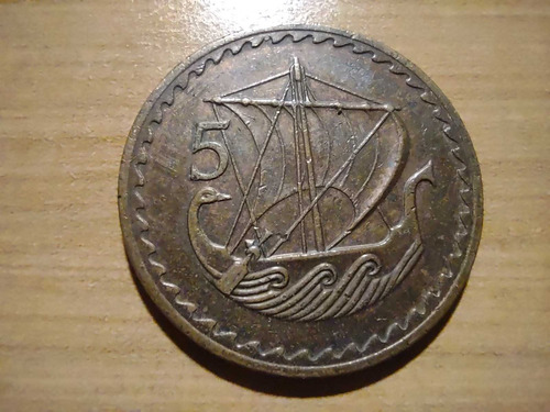 Moneda De Chipre 5 Mils 1974 #km39 Año 1974