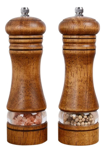 Para Juego De 2 Molinos De Pimienta De Madera De Sal Y Y