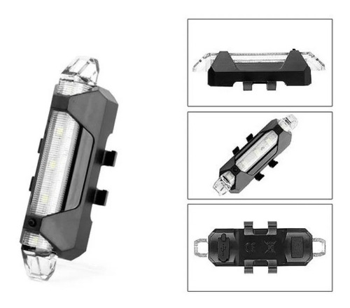 Luz Bicicleta Led Usb Recargable Trasera Resistente Al Agua