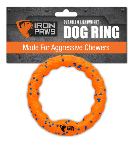 Anillo Indestructible Para Perros Iron Paws, Color Naranja,