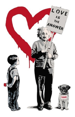 Vinilo Decorativo Banksy Love Is The Answer Mr. Brainwash Color Multicolor