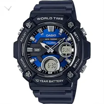 Comprar Reloj Casio Aeq-120W-2Avdf Para Hombre Estándar Color De Fondo Azul\u002FNegro, Aeq-120W-2Avdf