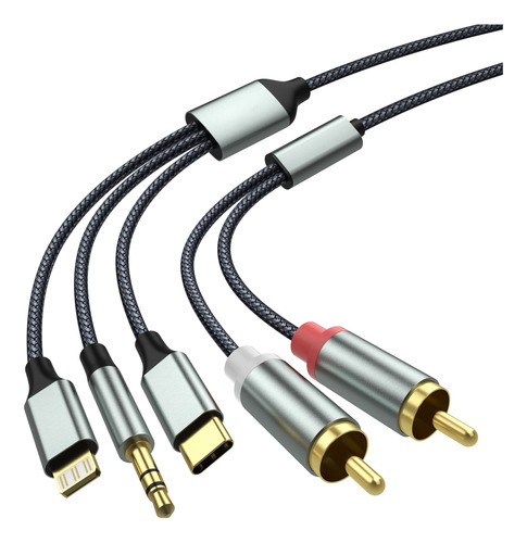 Cable Lightning A Rca, Adaptador Auxiliar De Audio, Cable Rc