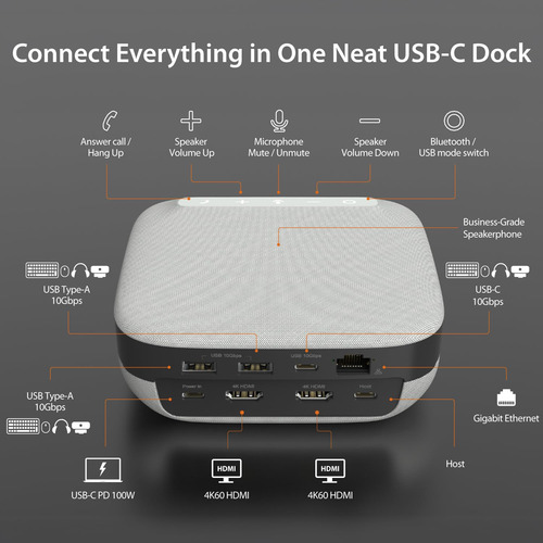 Dock Pro De Altavoz Usb-c Dual 4k J5create, Dock De Audio