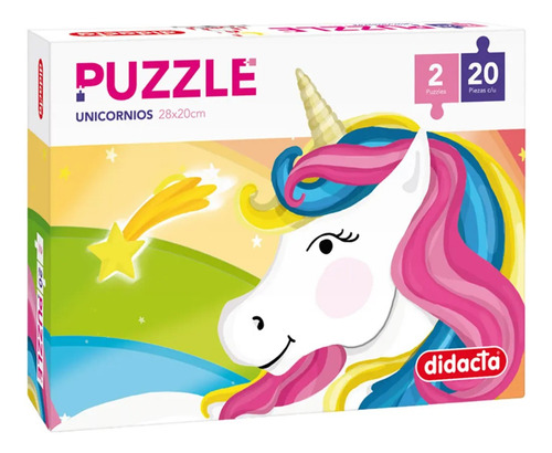 Puzzle Didacta Unicornio Para Niños 2x20 Piezas Educativo