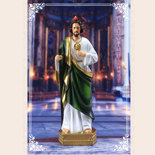 Estatua De San Judas Católico Cristiano Pintado A Mano Relig