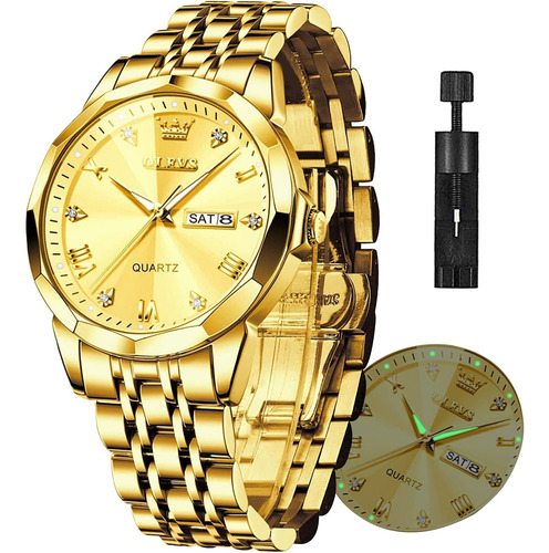 Reloj Pulsera Olevs De Oro Para Hombre