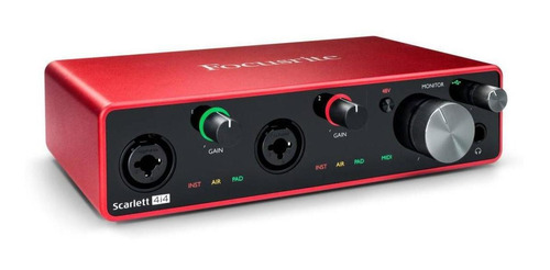 Interface De Áudio Focusrite 3nd Gen Scarlett 4i4 3ª Geração