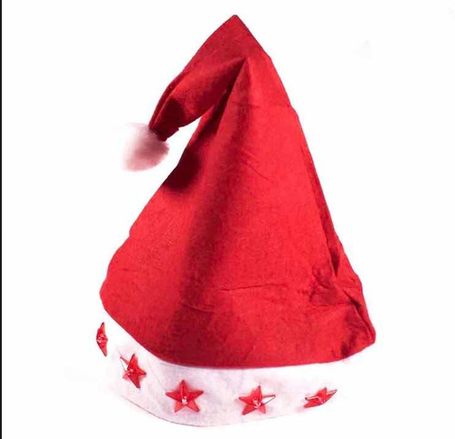 Imagen 2 de 2 de Gorro Santa Clos Con Luz Led Pines Navidad Claus