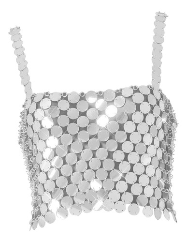 3 Lentejuelas De Moda Crop Top Midriff Baring Top Bralette