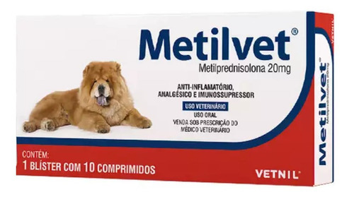 Metilvet 20mg 10 Comprimidos