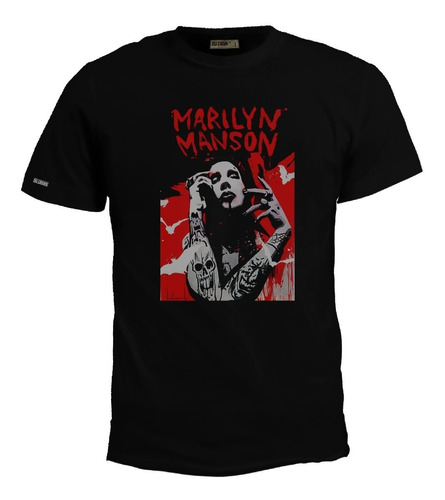 Camiseta Marilyn Manson Calavera En El Brazo Banda Rock Bto